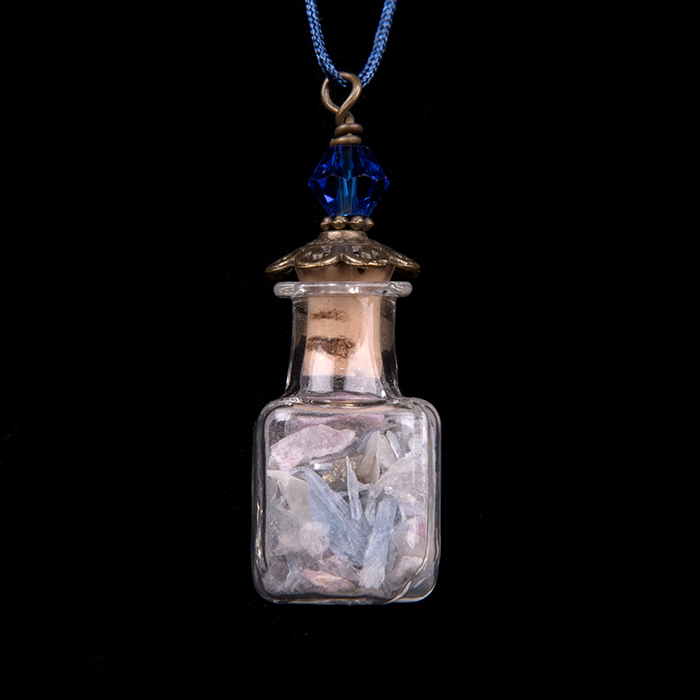 Dark Blue Crystal-Filled Necklace